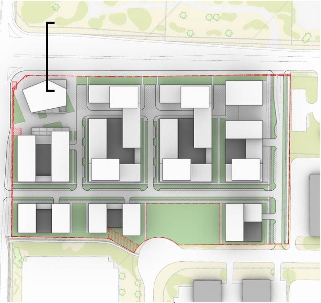 Construction site plan for project from page 40 of the file '2023-05-08 - Design Brief - D02-02-22-0108'