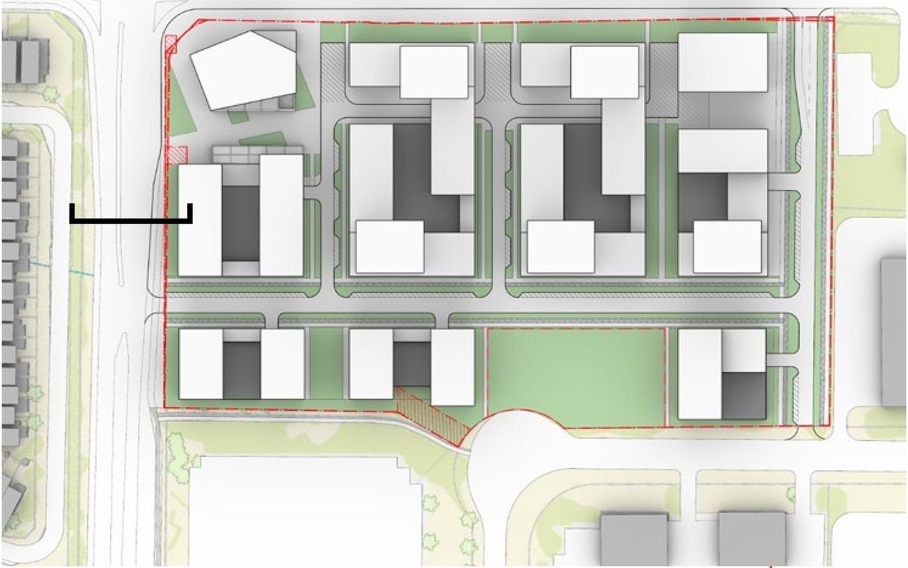 Construction site plan for project from page 43 of the file '2023-05-08 - Design Brief - D02-02-22-0108'
