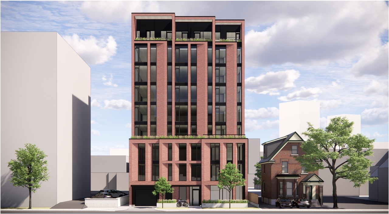 Rendering of building from page 5 of the file '2022-12-02 - Design Brief - D02-02-22-0116'