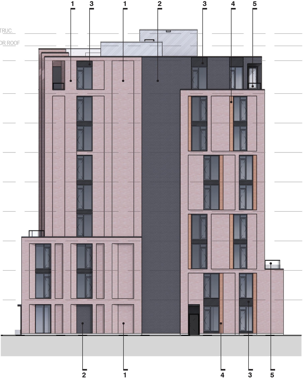 Rendering of building from page 12 of the file '2022-12-02 - Design Brief - D02-02-22-0116'