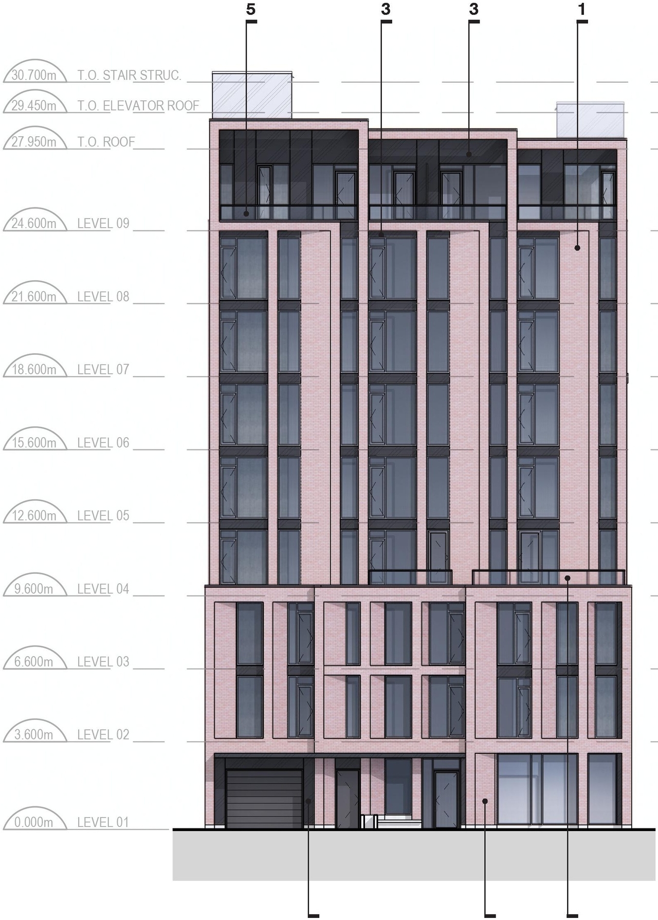 Rendering of building from page 12 of the file '2022-12-02 - Design Brief - D02-02-22-0116'