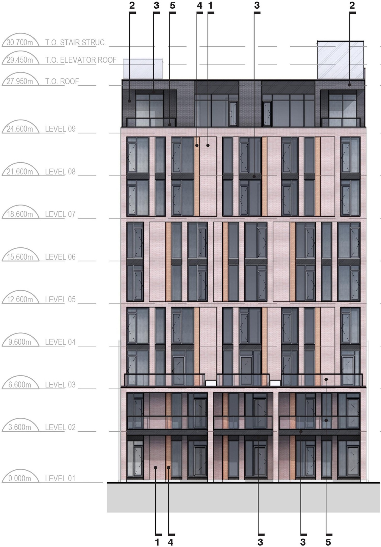 Rendering of building from page 13 of the file '2022-12-02 - Design Brief - D02-02-22-0116'