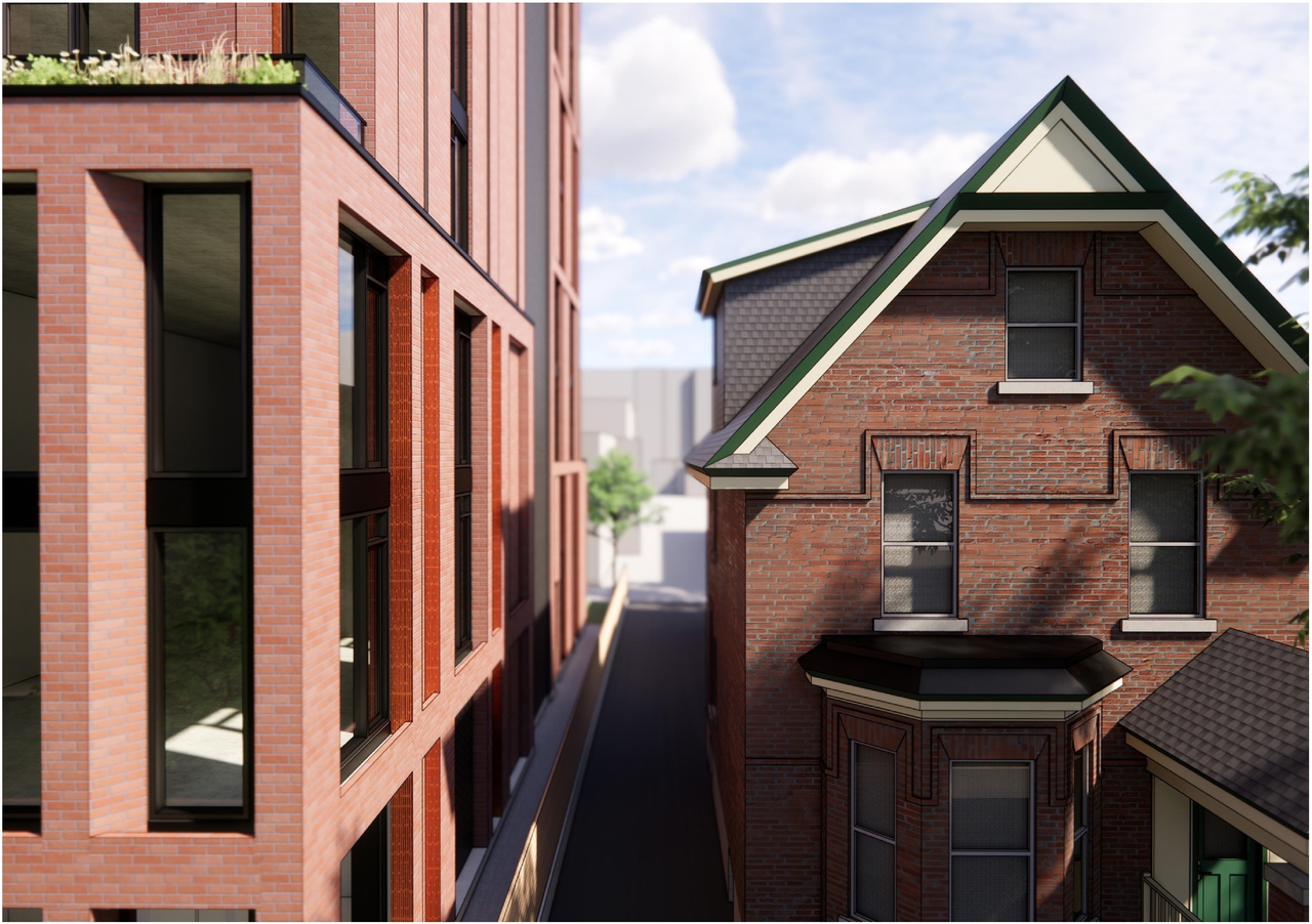 Rendering of building from page 15 of the file '2022-12-02 - Design Brief - D02-02-22-0116'