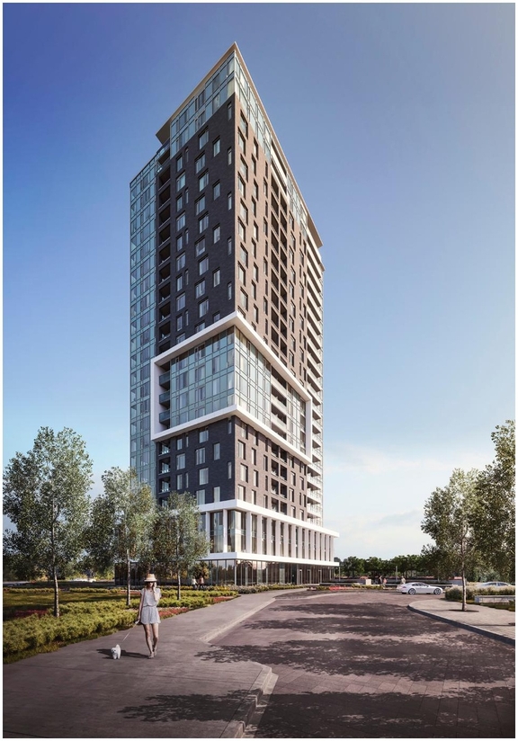 Rendering of building from page 16 of the file '2022-12-23 - Design Brief - D02-02-22-0126'