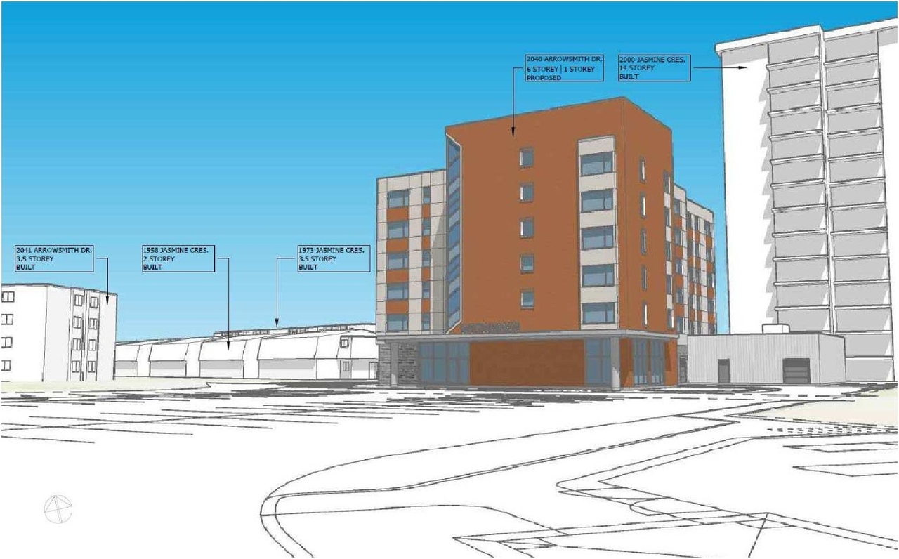 Rendering of building from page 31 of the file '2023-09-25 - Design Brief - D02-02-23-0009'