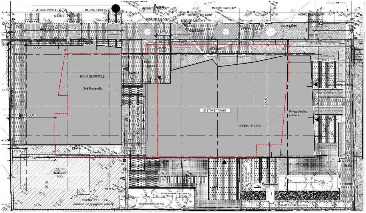 Construction site plan for project from page 7 of the file '2023-04-26 - Design Brief - D02-02-23-0013'