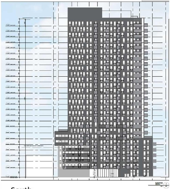 Rendering of building from page 11 of the file '2023-04-26 - Design Brief - D02-02-23-0013'