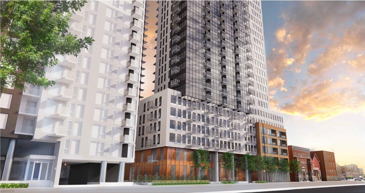 Rendering of building from page 16 of the file '2023-04-26 - Design Brief - D02-02-23-0013'