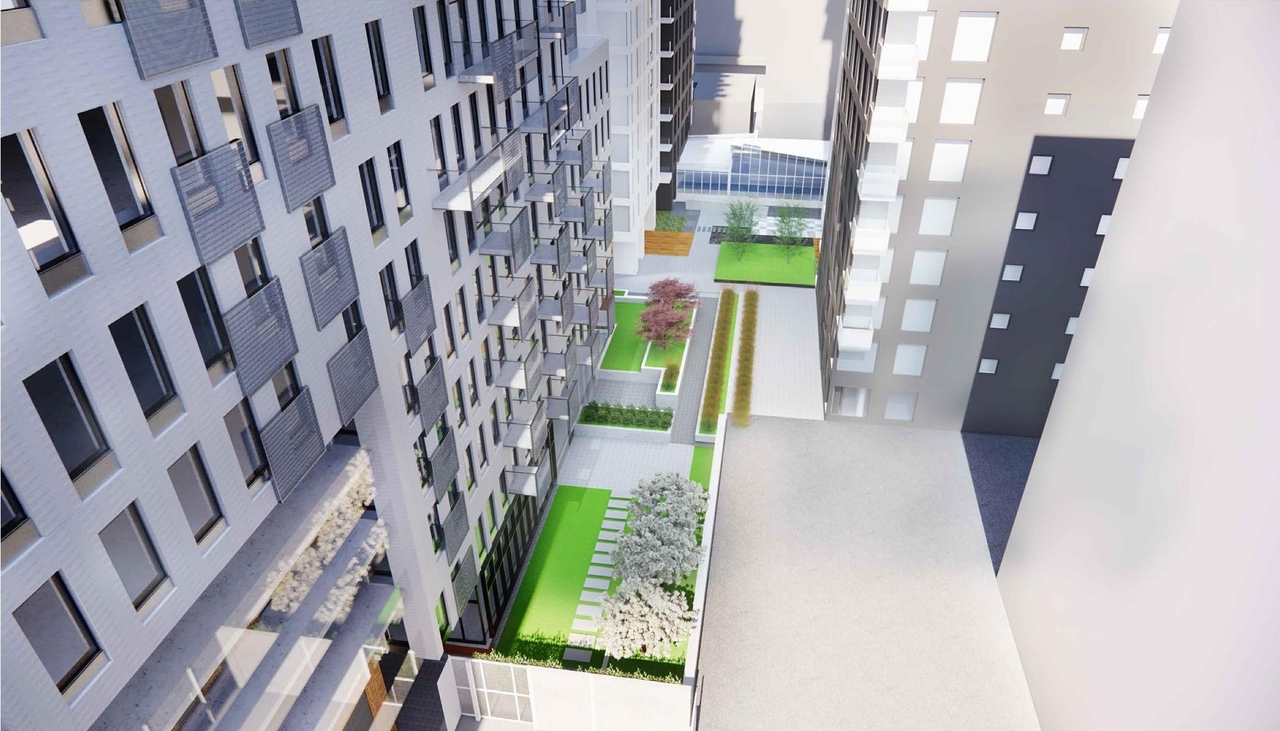 Rendering of building from page 20 of the file '2023-04-26 - Design Brief - D02-02-23-0013'