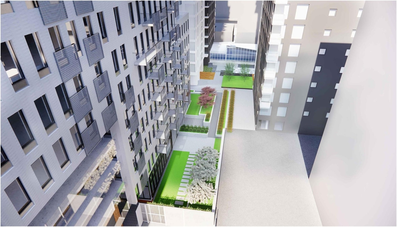 Rendering of building from page 20 of the file '2023-04-26 - Design Brief - D02-02-23-0013'