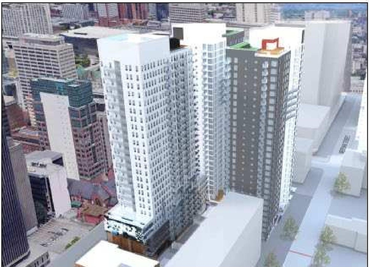 Rendering of building from page 4 of the file '2023-04-26 - Design Brief - D02-02-23-0013'