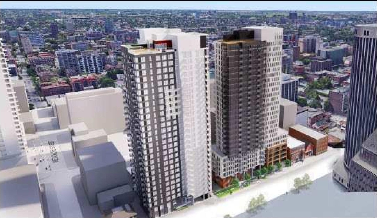 Rendering of building from page 4 of the file '2023-04-26 - Design Brief - D02-02-23-0013'