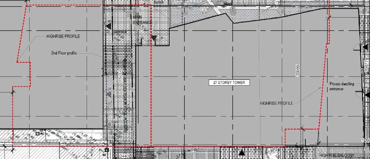 Construction site plan for project from page 7 of the file '2023-04-26 - Design Brief - D02-02-23-0013'