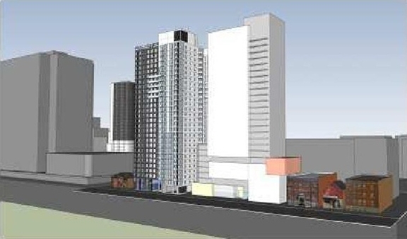 Rendering of building from page 9 of the file '2023-04-26 - Design Brief - D02-02-23-0013'