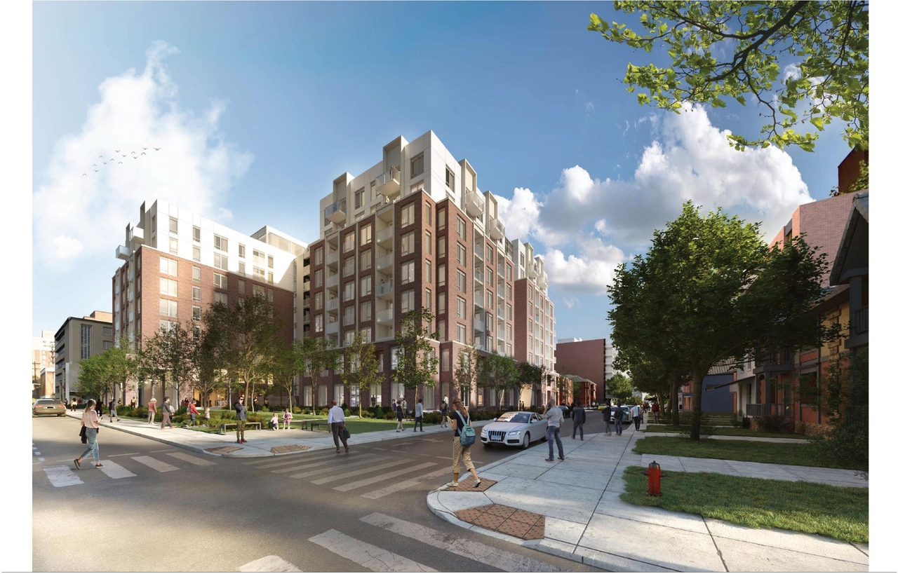 Rendering of building from page 14 of the file '2023-09-28 - Design Brief - D02-02-23-0020 (2)'