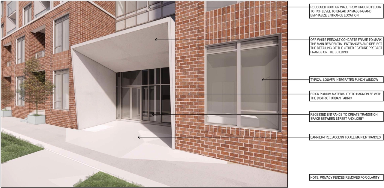 Rendering of building from page 30 of the file '2023-09-28 - Design Brief - D02-02-23-0020 (2)'