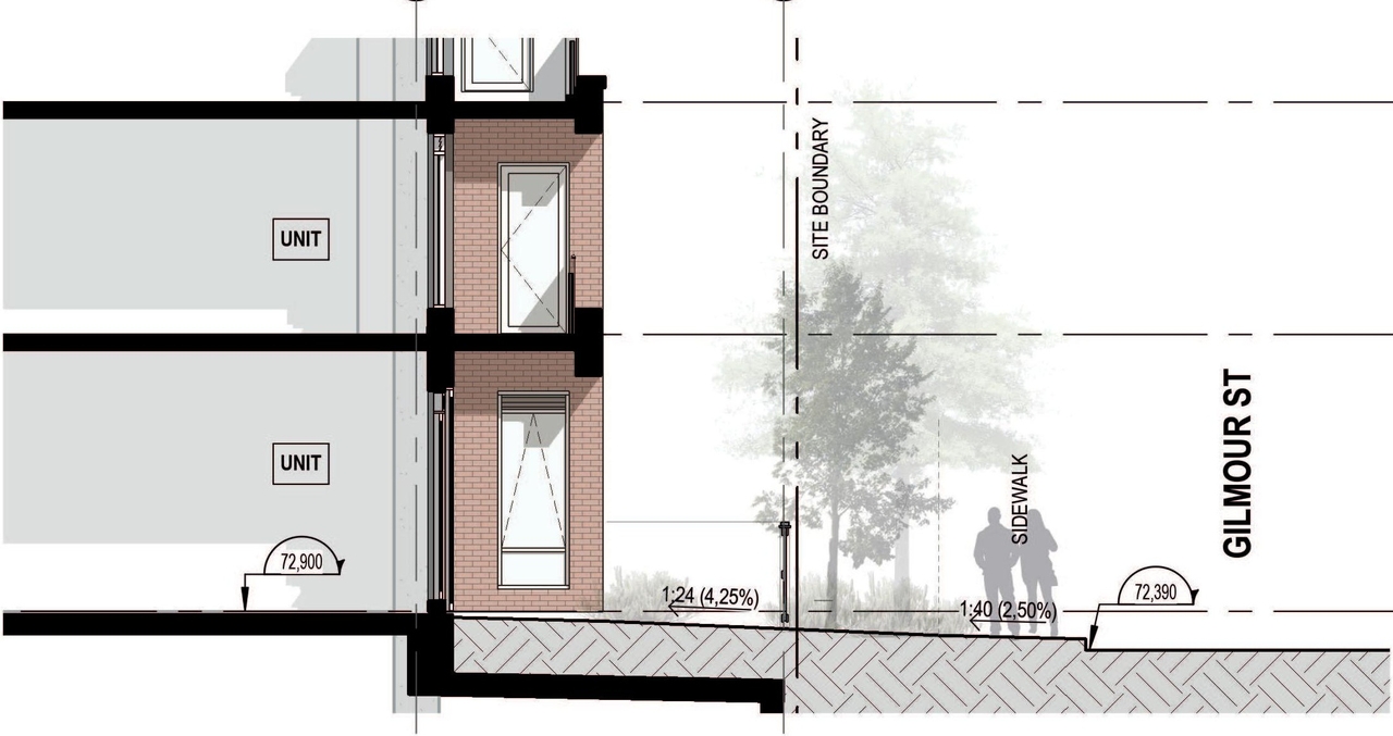 Rendering of building from page 18 of the file '2023-09-28 - Design Brief - D02-02-23-0020'