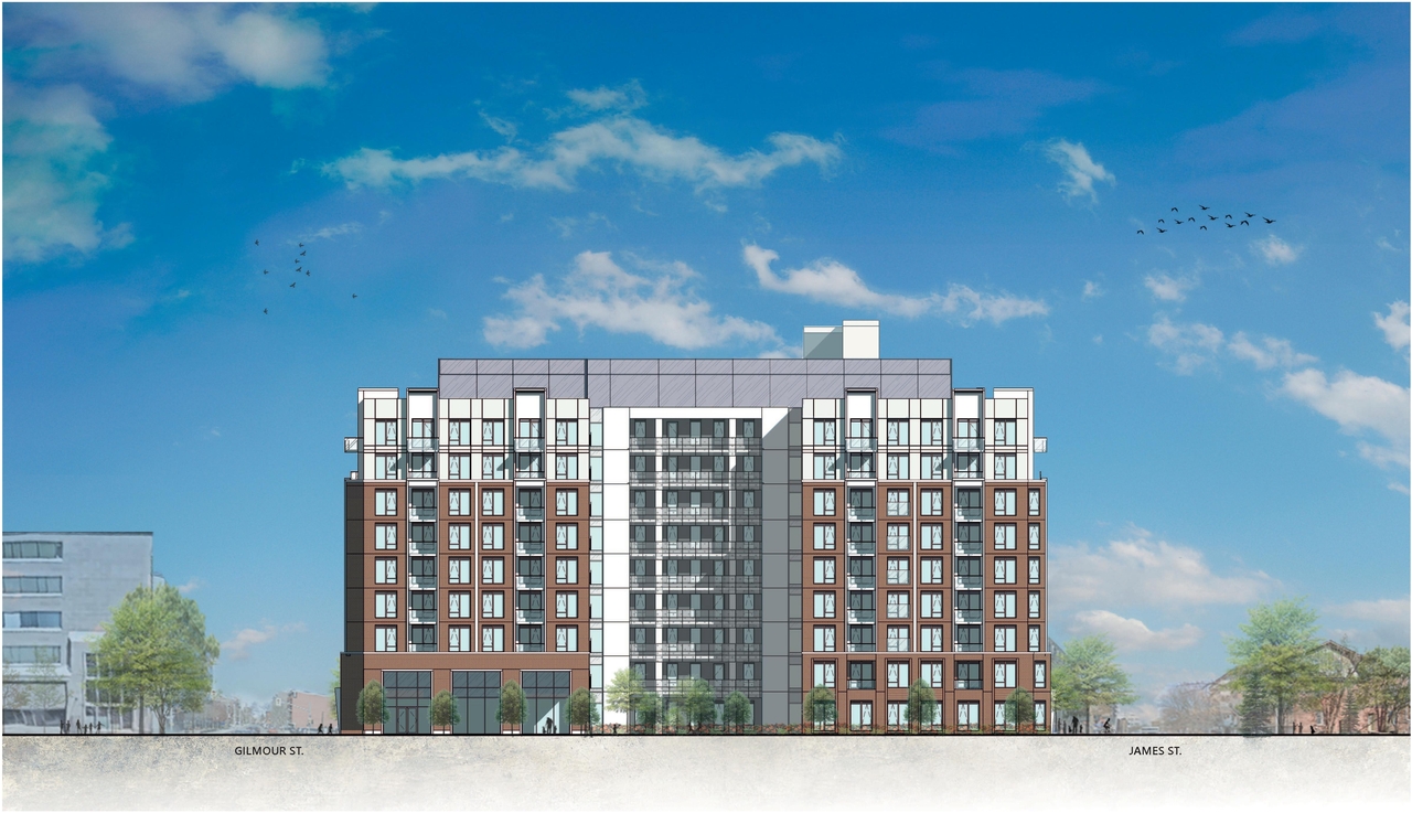 Rendering of building from page 45 of the file '2023-09-28 - Design Brief - D02-02-23-0020'