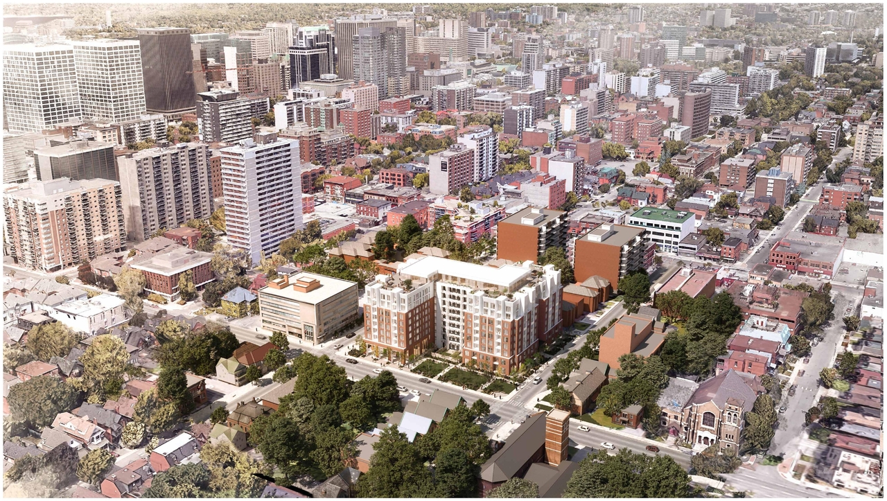 Rendering of building from page 10 of the file '2023-03-22 - Design Brief - D02-02-23-0020'