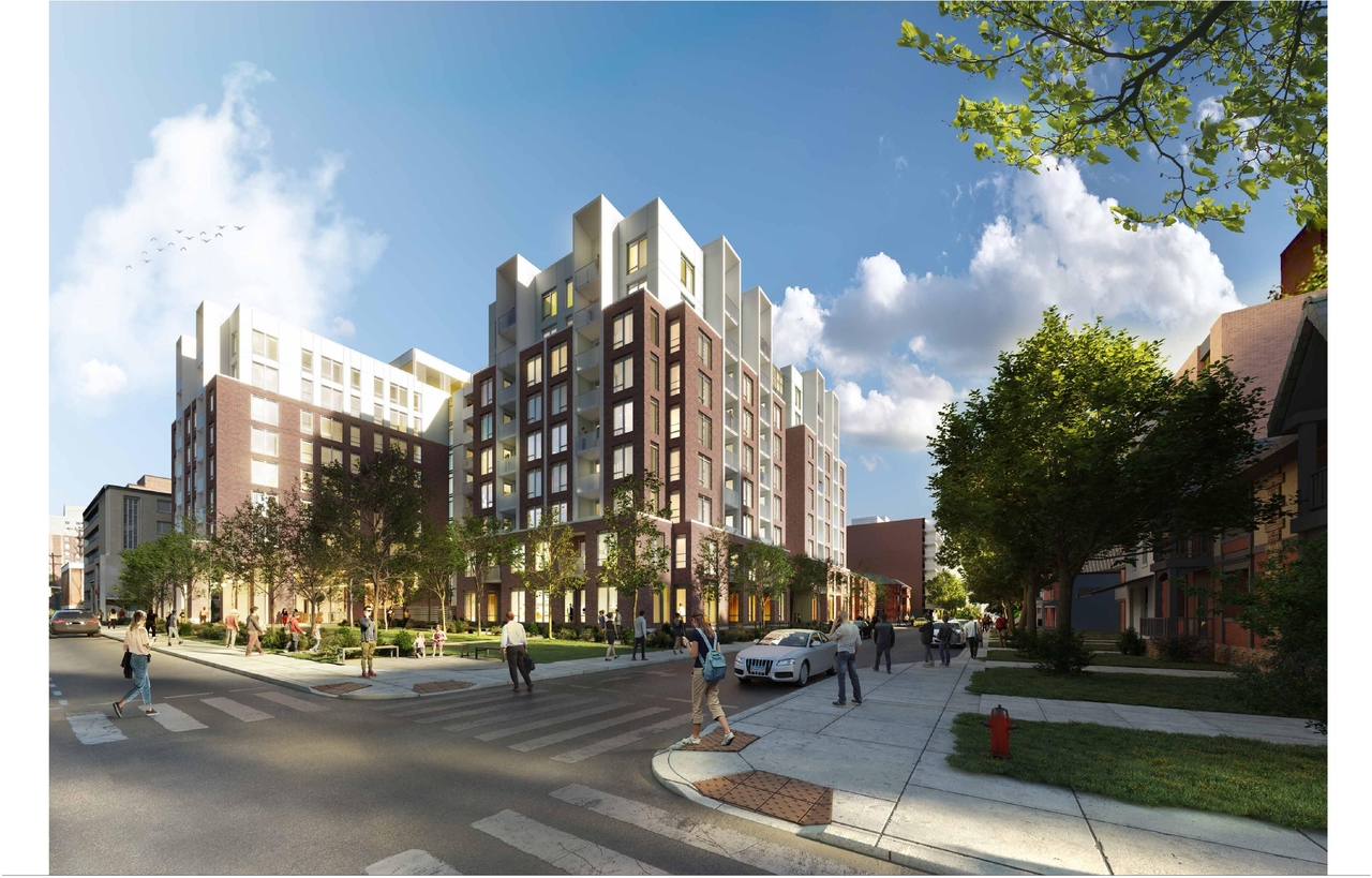 Rendering of building from page 14 of the file '2023-03-22 - Design Brief - D02-02-23-0020'