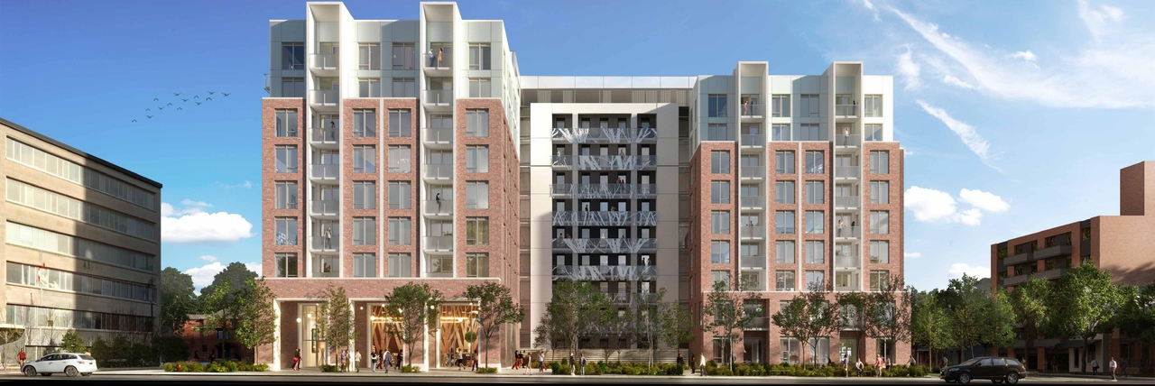 Rendering of building from page 15 of the file '2023-03-22 - Design Brief - D02-02-23-0020'