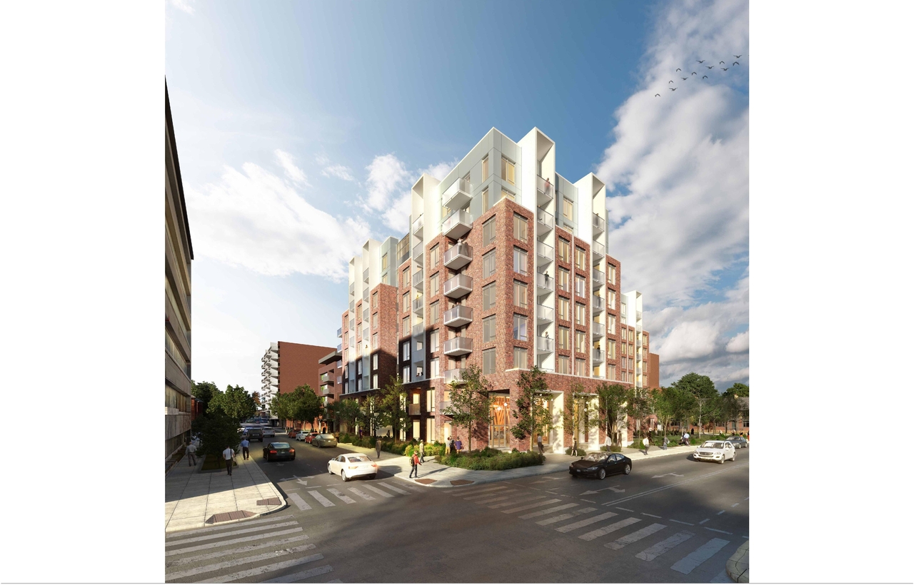 Rendering of building from page 16 of the file '2023-03-22 - Design Brief - D02-02-23-0020'