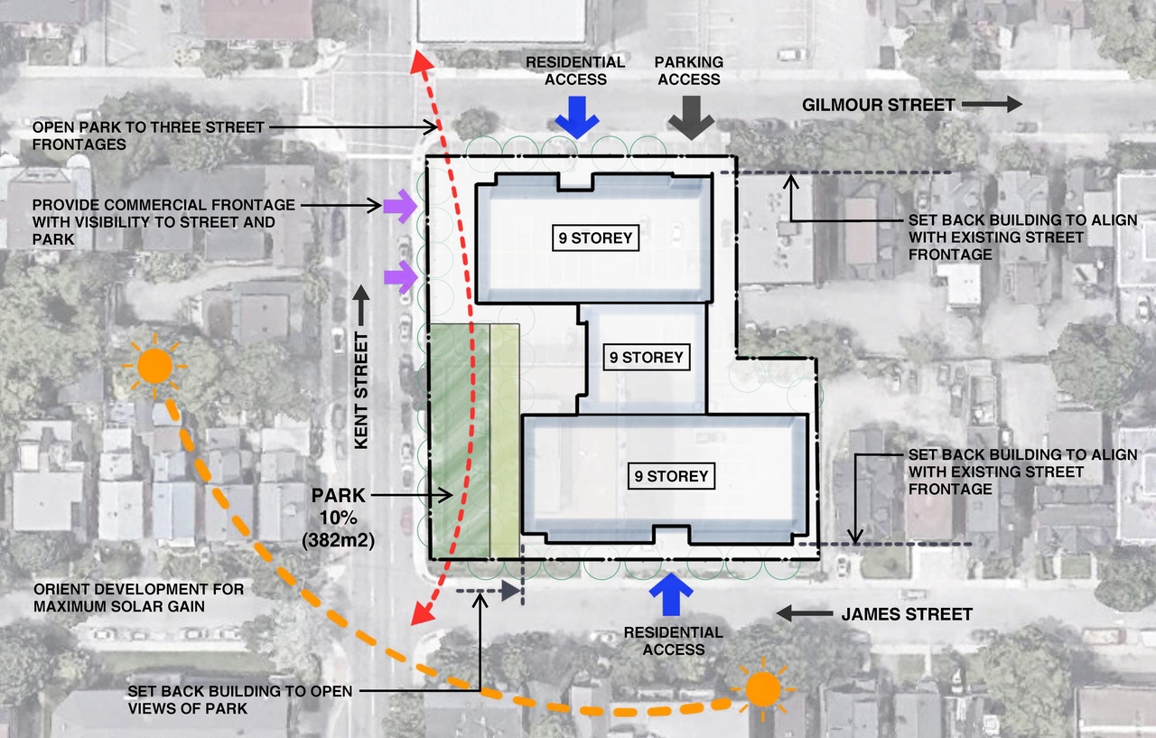 Construction site plan for project from page 23 of the file '2023-03-22 - Design Brief - D02-02-23-0020'