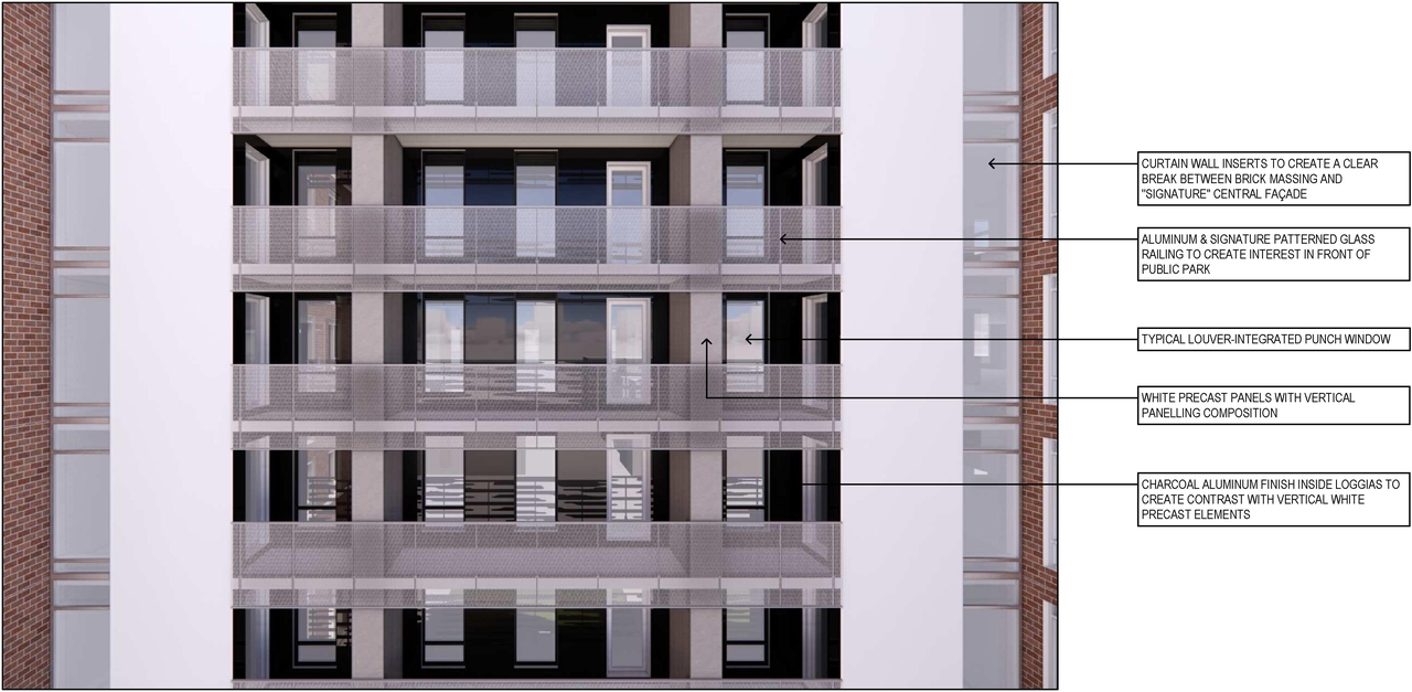Rendering of building from page 33 of the file '2023-03-22 - Design Brief - D02-02-23-0020'