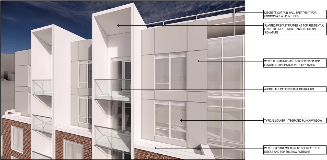 Rendering of building from page 34 of the file '2023-03-22 - Design Brief - D02-02-23-0020'