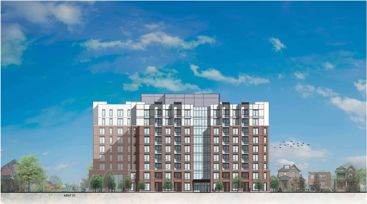 Rendering of building from page 46 of the file '2023-03-22 - Design Brief - D02-02-23-0020'