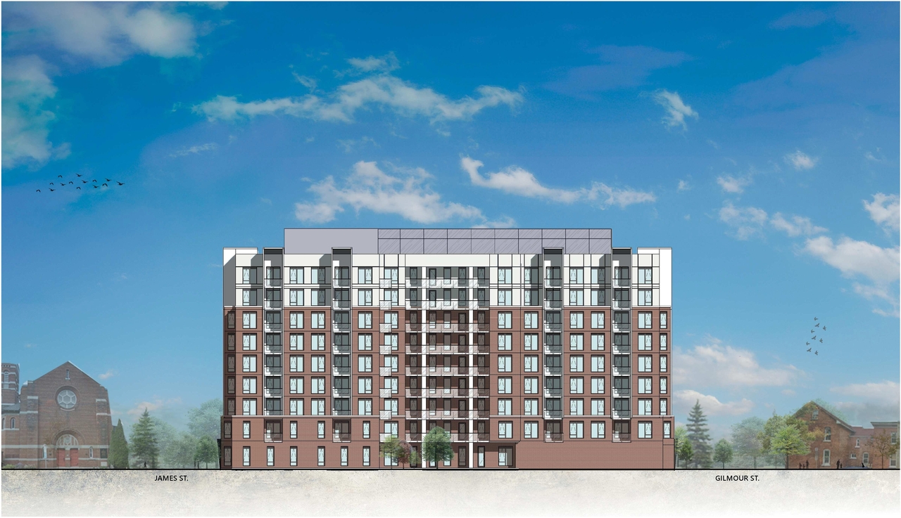Rendering of building from page 48 of the file '2023-03-22 - Design Brief - D02-02-23-0020'