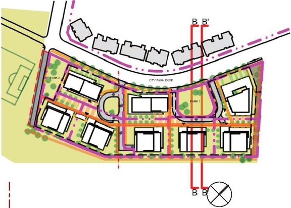 Construction site plan for project from page 36 of the file '2023-11-24 - Design Brief - D02-02-23-0033'