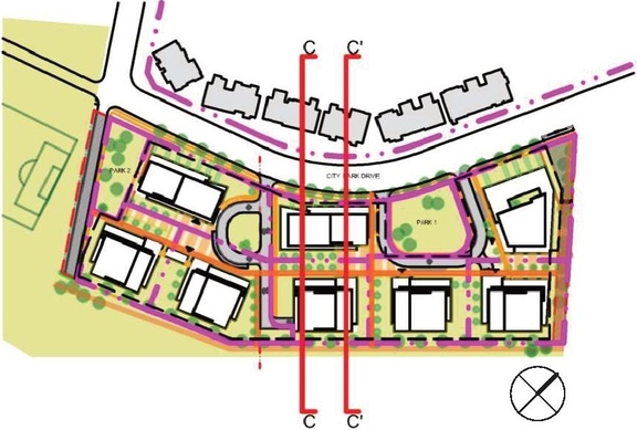 Construction site plan for project from page 37 of the file '2023-11-24 - Design Brief - D02-02-23-0033'