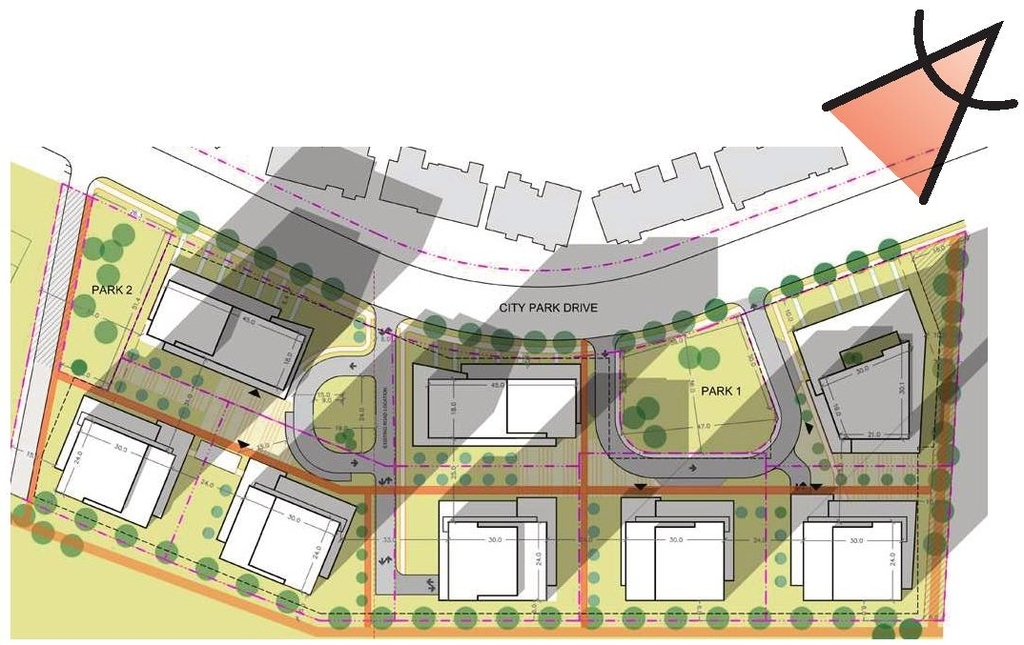 Construction site plan for project from page 48 of the file '2023-11-24 - Design Brief - D02-02-23-0033'