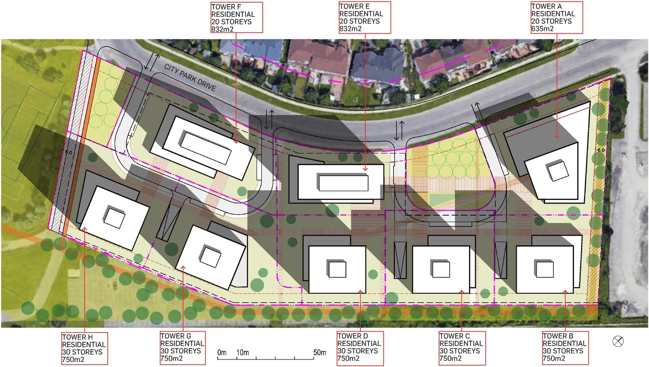 Construction site plan for project from page 18 of the file '2023-06-20 - City Park revised design brief - D02-02-23-0033'