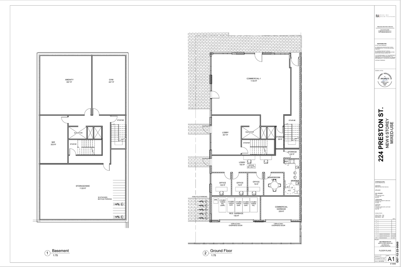 Floor plan for project from page 1 of the file '2024-02-26 - Basement & Ground Floor Plan - D02-02-23-0040'