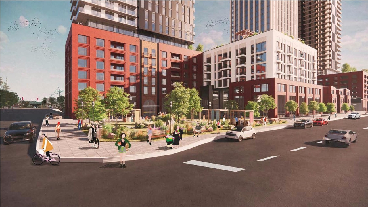 Rendering of building from page 5 of the file '2023-05-29 - Design Brief - D02-02-23-0042'