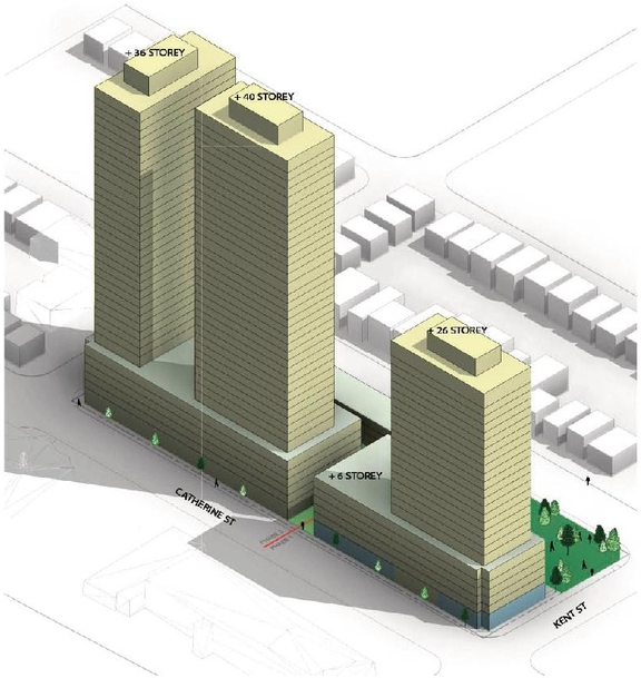 Rendering of building from page 6 of the file '2024-03-21 - Design Brief - D02-02-23-0042'