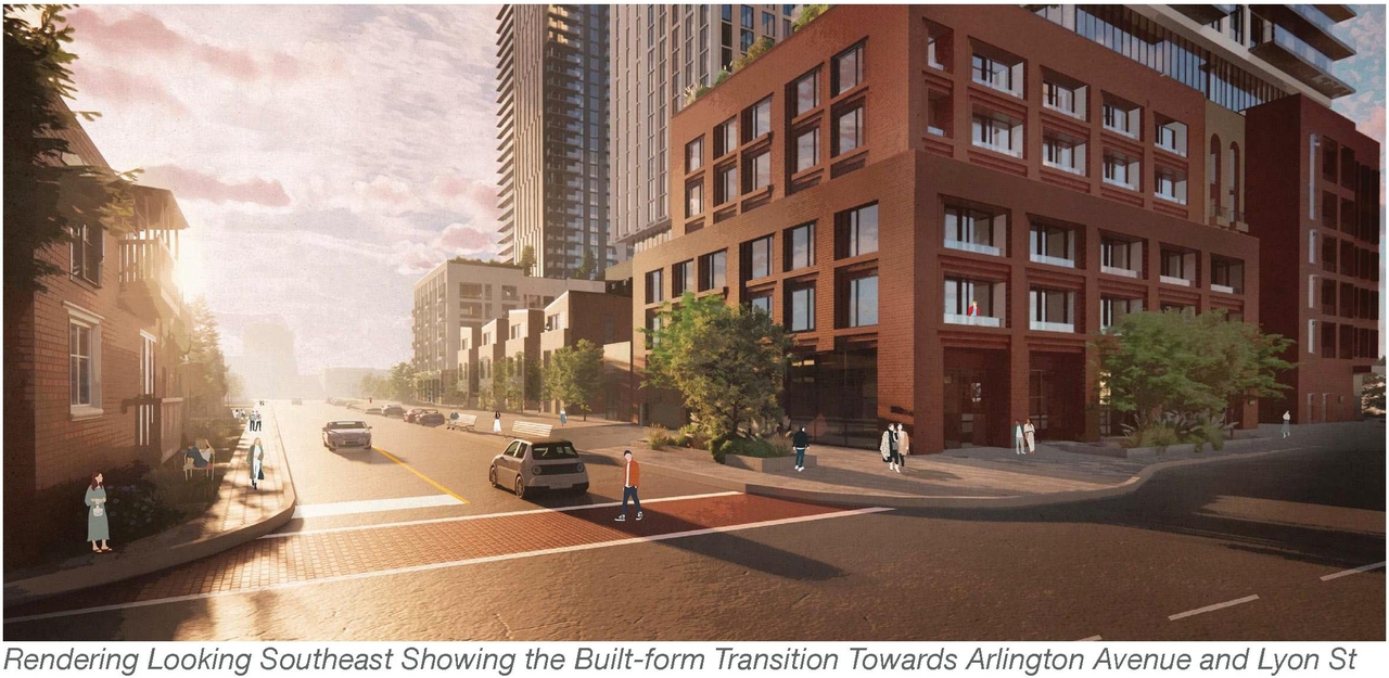 Rendering of building from page 8 of the file '2024-03-21 - Design Brief - D02-02-23-0042'