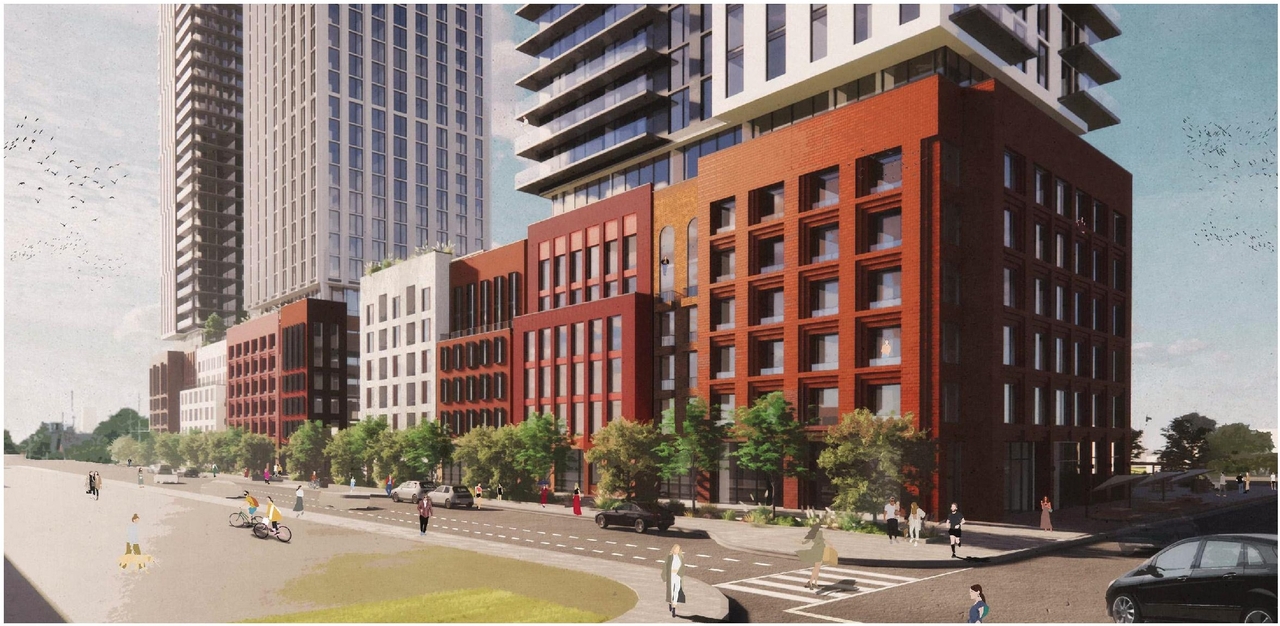 Rendering of building from page 15 of the file '2024-03-21 - Design Brief - D02-02-23-0042'