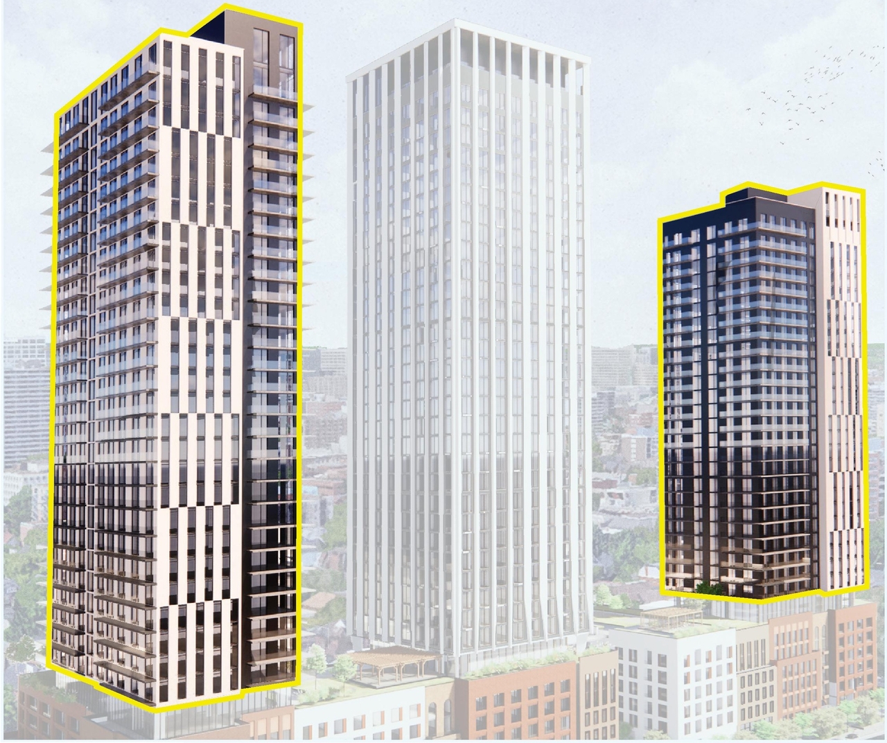 Rendering of building from page 18 of the file '2024-03-21 - Design Brief - D02-02-23-0042'