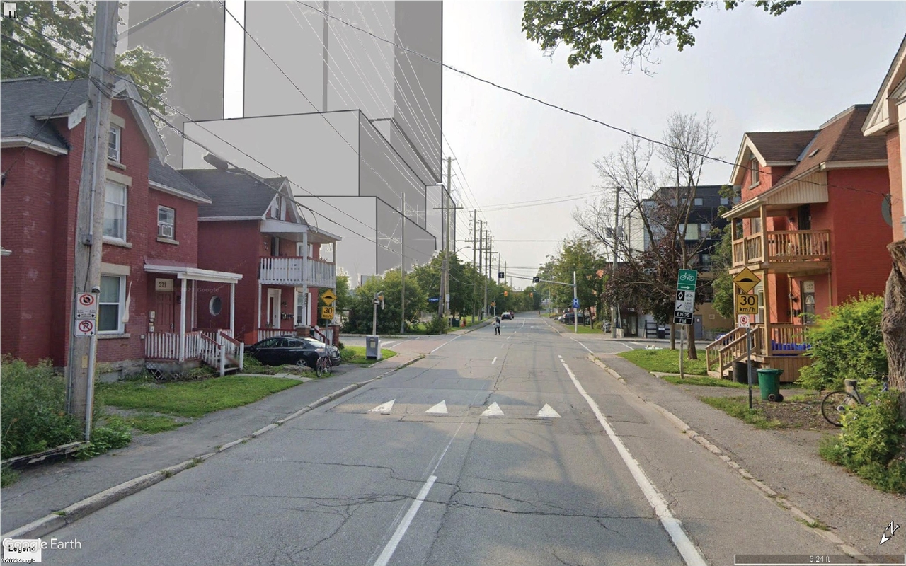 Rendering of building from page 22 of the file '2024-03-21 - Design Brief - D02-02-23-0042'