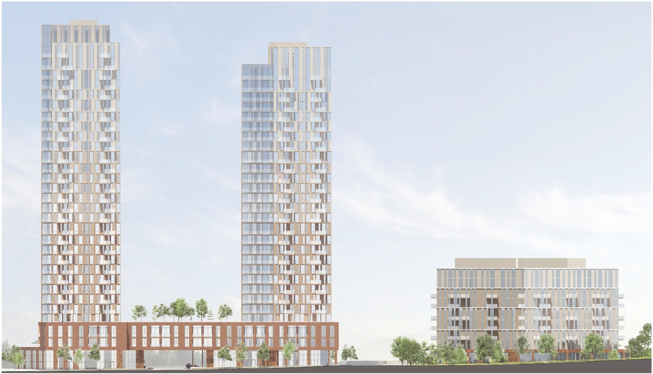 Rendering of building from page 21 of the file '2025-10-03 - Design Brief - D02-02-23-0046'