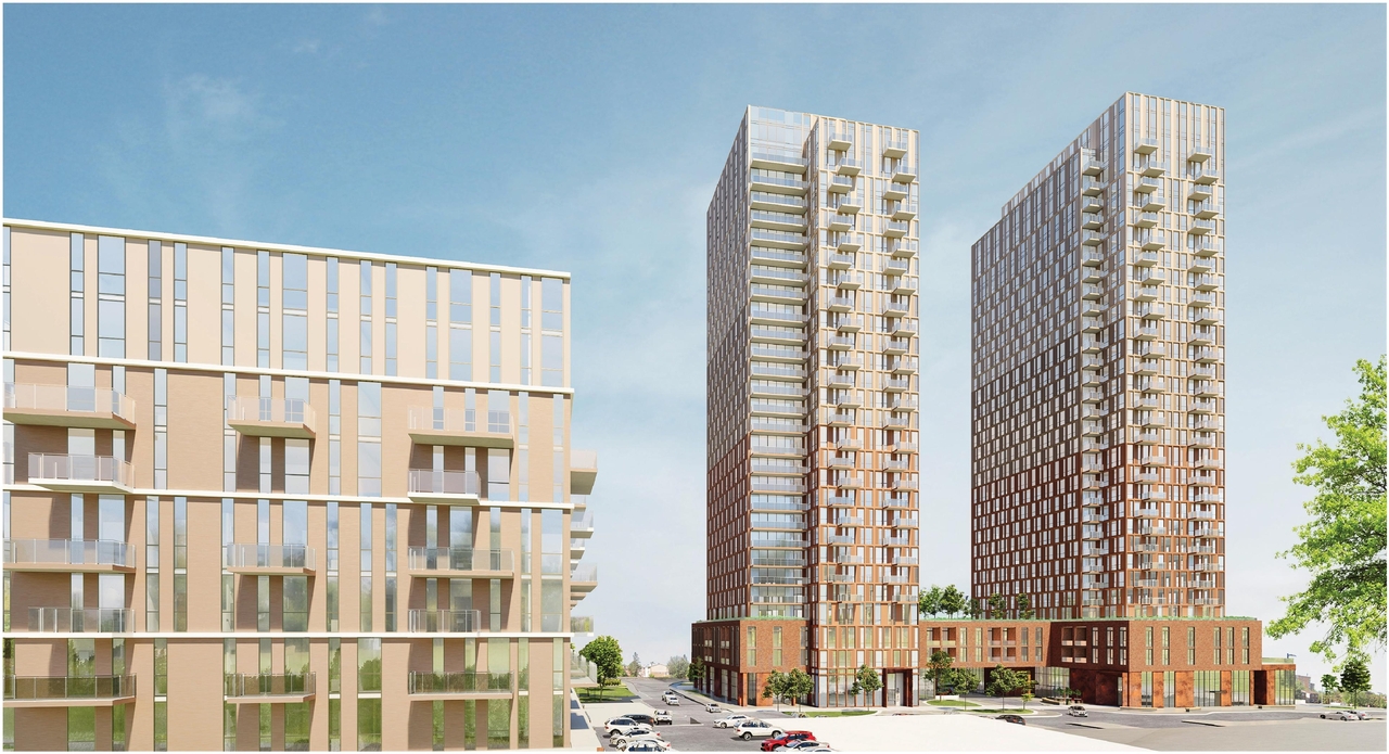 Rendering of building from page 59 of the file '2025-10-03 - Design Brief - D02-02-23-0046'