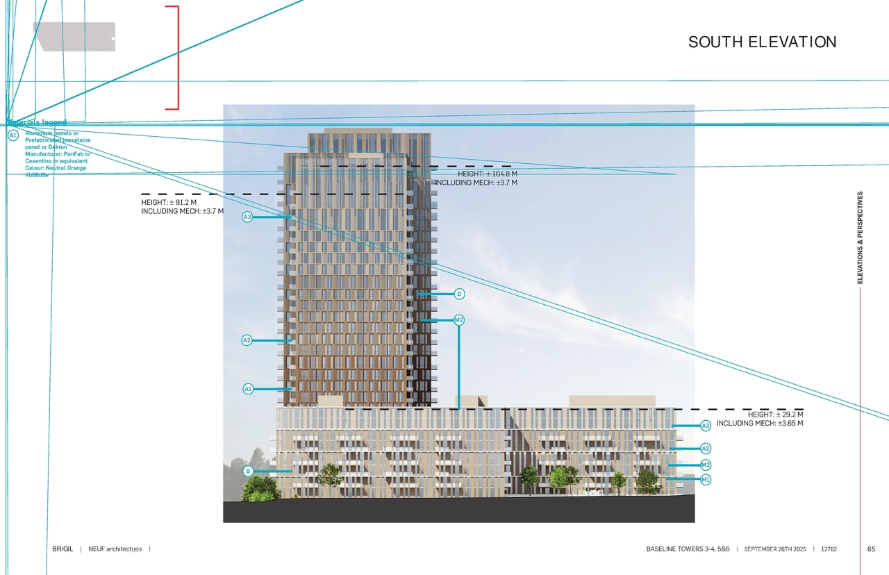 Rendering of building from page 65 of the file '2025-10-03 - Design Brief - D02-02-23-0046'
