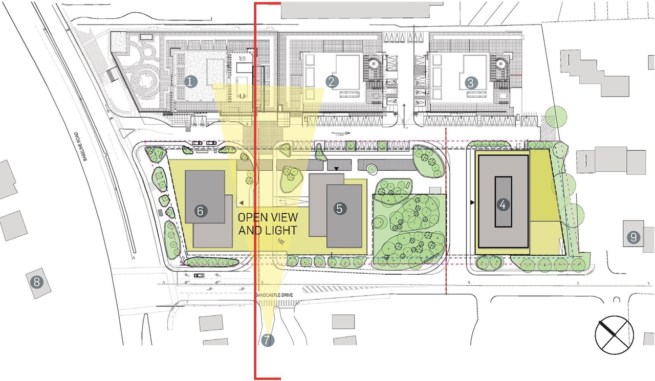 Construction site plan for project from page 18 of the file '2023-06-12 - Urban Design Brief - D02-02-23-0046'