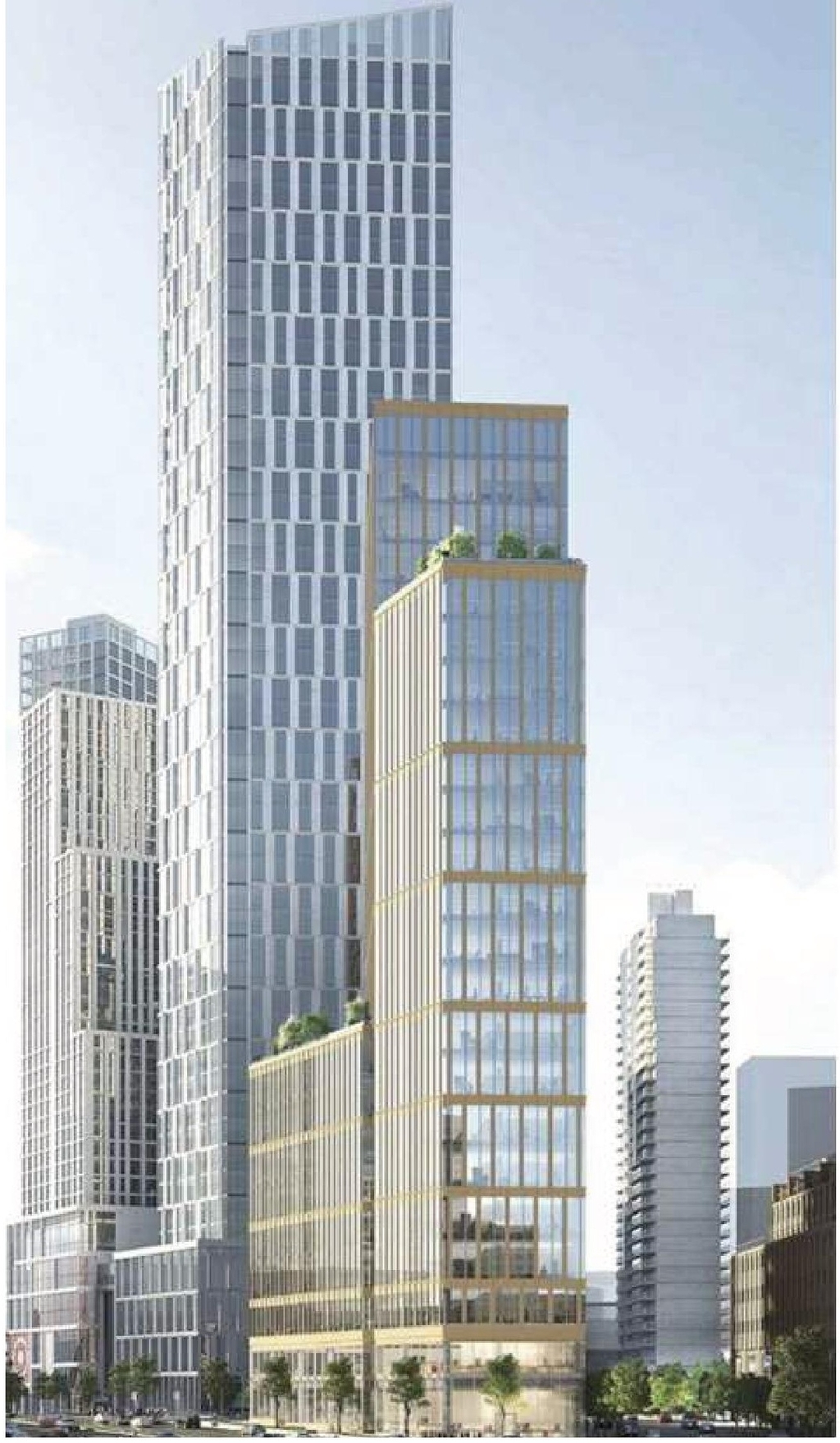 Rendering of building from page 24 of the file '2023-06-12 - Urban Design Brief - D02-02-23-0046'