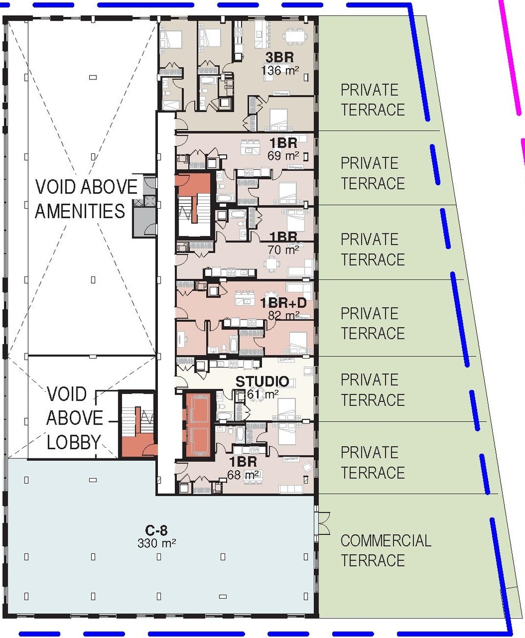 Floor plan for project from page 34 of the file '2023-06-12 - Urban Design Brief - D02-02-23-0046'