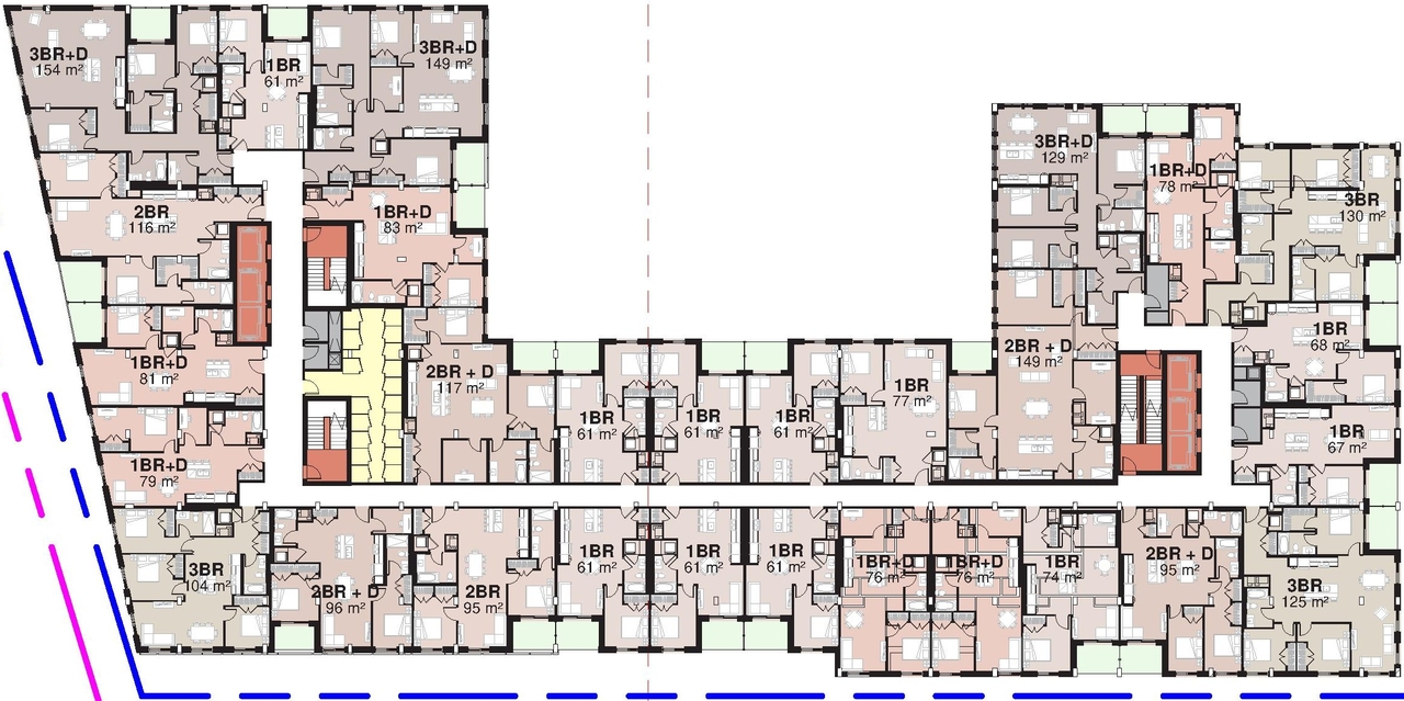 Floor plan for project from page 34 of the file '2023-06-12 - Urban Design Brief - D02-02-23-0046'