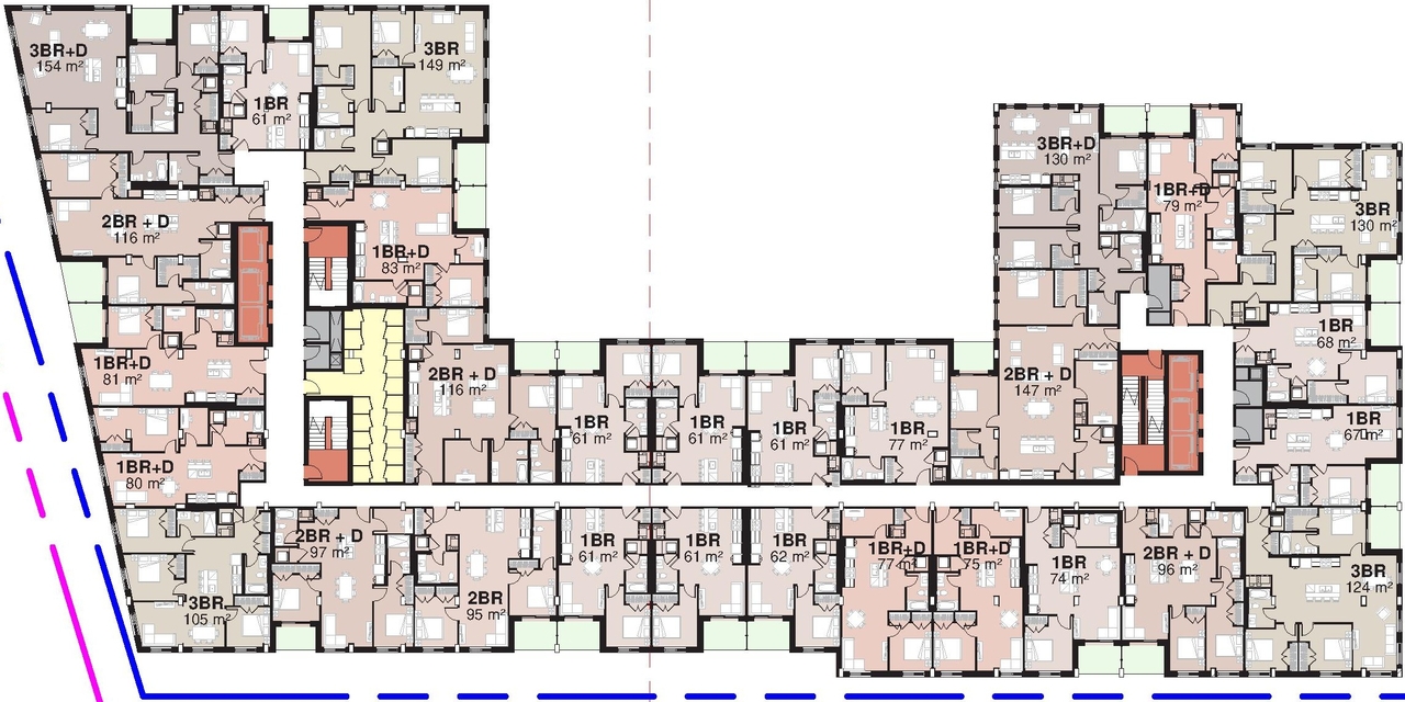Floor plan for project from page 35 of the file '2023-06-12 - Urban Design Brief - D02-02-23-0046'